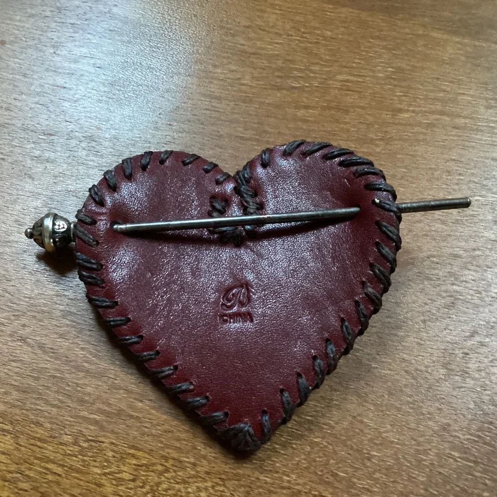 Vintage Rare Find Brighton Leather Heart Shape Accessory